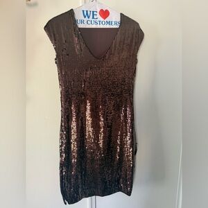 MAEVE Sequin Chocolate cocktail dress